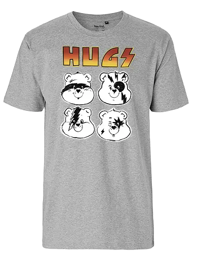 hugs care br - cartoon, 90s, cute, metal, br - Fairtrade T-Shirt