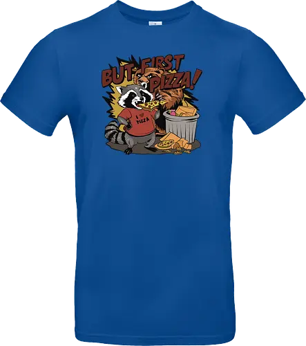 raccoon ting a slice of pizza