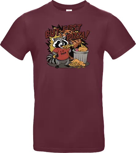 raccoon ting a slice of pizza