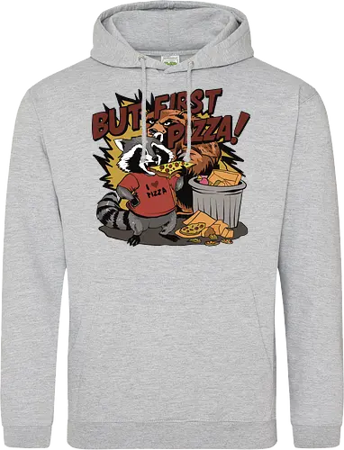 raccoon ting a slice of pizza