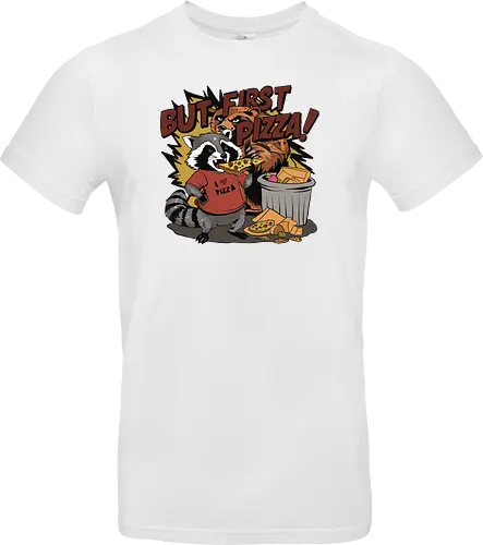 raccoon ting a slice of pizza