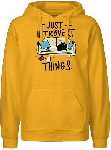 just introvert things - cat, book, couch - Fairtrade Hoodie