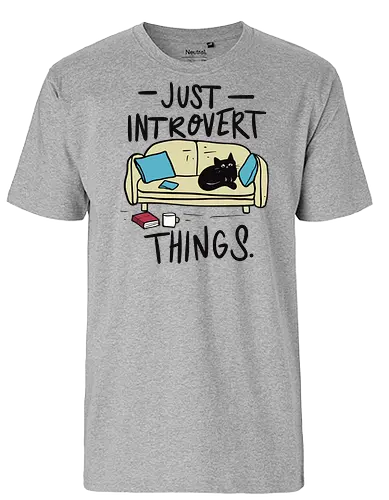 just introvert things - cat, book, couch - Fairtrade T-Shirt