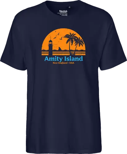 Amity Island #1 - shark, hai, Weißer Hai, Amity Island - Fairtrade T-Shirt