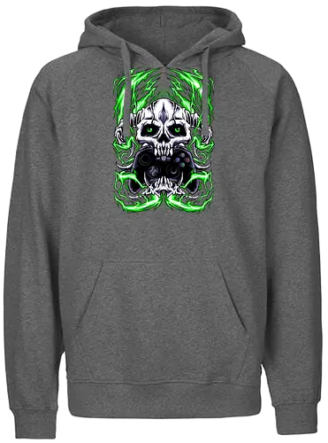 thunder game - Console Gaming, lightning, skull - Fairtrade Hoodie