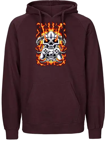 burning game - fire, console, skull, hot - Fairtrade Hoodie
