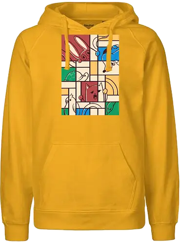 pets mondrian - Néo-Plasticisme, art, animals, dog, cat - Fairtrade Hoodie