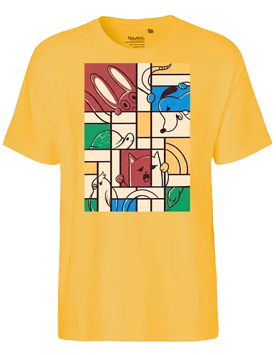 pets mondrian - Néo-Plasticisme, art, animals, dog, cat - Fairtrade T-Shirt