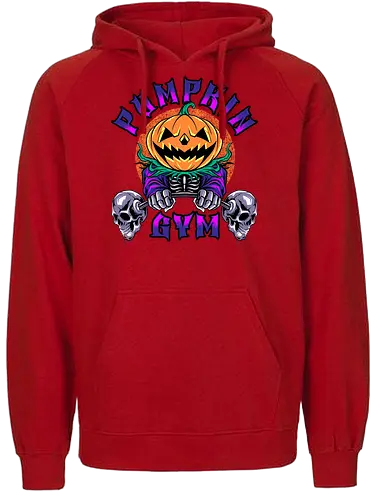 pumpkin gym - pumpkin, kürbis, jack-o-lantern, halloween, gym - Fairtrade Hoodie