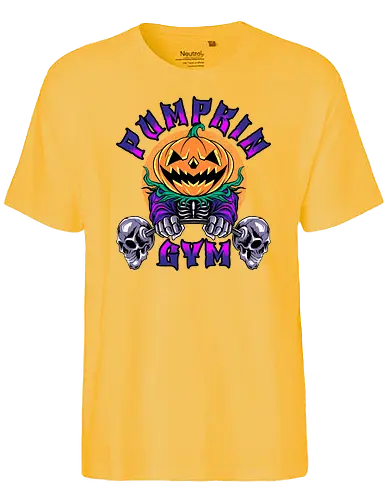 pumpkin gym - pumpkin, kürbis, jack-o-lantern, halloween, gym - Fairtrade T-Shirt