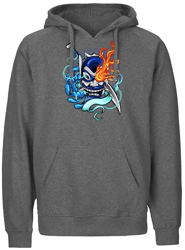 blue spirit tattoo - mask, japan - Fairtrade Hoodie
