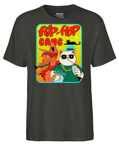 Hip Hop Gang - cat, cool - Fairtrade T-Shirt