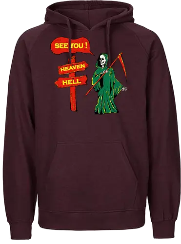 See You - skeleton, hell, death, heaven - Fairtrade Hoodie