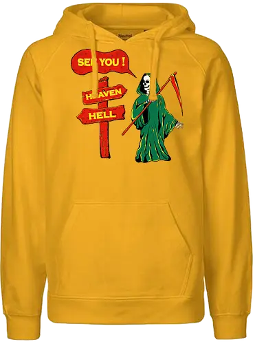 See You - skeleton, hell, death, heaven - Fairtrade Hoodie