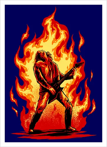 burning guitar