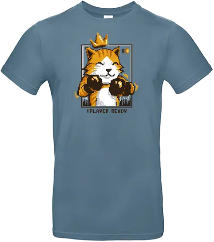 king punch - player, cat, pixel - Standard T-Shirt