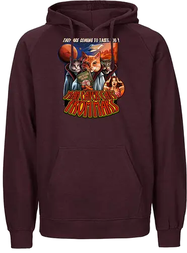 Cats From Mars - cat, katze, mars, alien - Fairtrade Hoodie