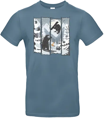 Wild Snow - Snowboard, Ski, bär, Scenery, sport, br - Standard T-Shirt