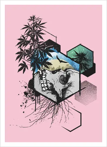 Weed Skull Hexagon