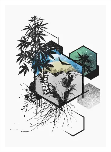 Weed Skull Hexagon