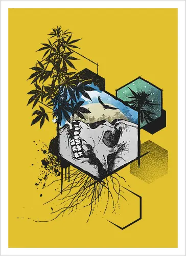Weed Skull Hexagon