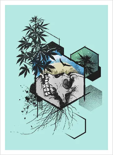 Weed Skull Hexagon