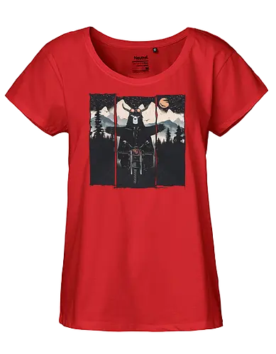 Wild Biker - bär, motorcycle, motorrad, br - Fairtrade Girl Shirt