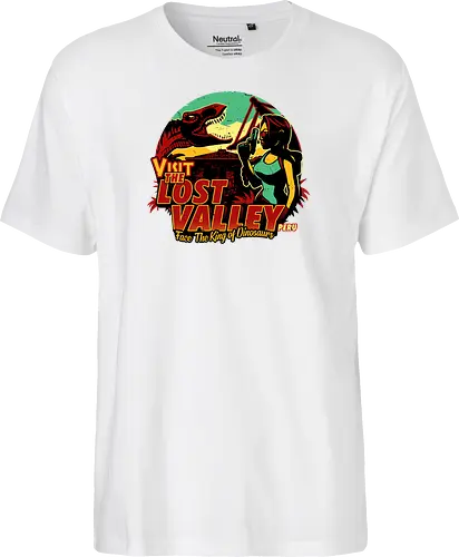 The Lost Valley - t-rex, tomb, Croft - Fairtrade T-Shirt