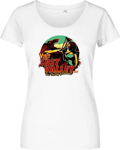 The Lost Valley - t-rex, tomb, Croft - Women T-Shirt