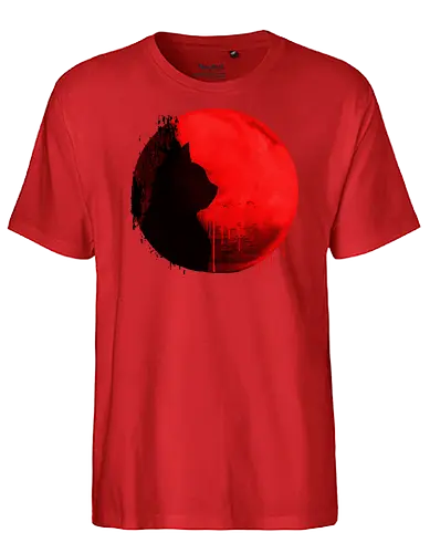 Awesome Cute Cats - Blood Moon, cat, cute - Fairtrade T-Shirt