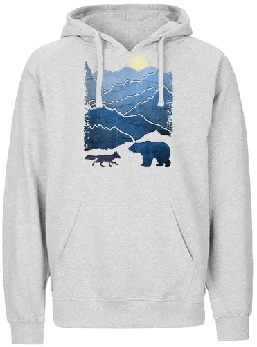 Bear and Bears - Mountainside, fox, bär, fuchs, nature, bear - Fairtrade Hoodie