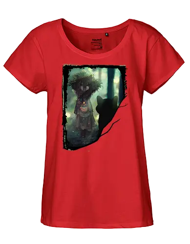 Witch and Cat - witch, witchcraft, cat, katze - Fairtrade Girl Shirt