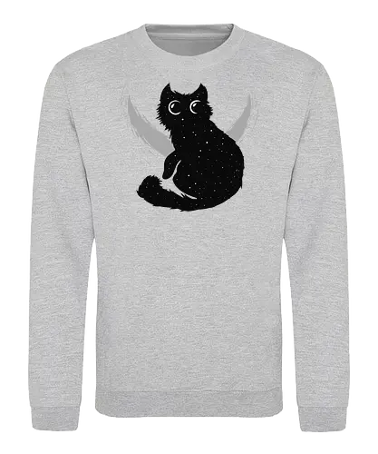 Moon Cat - cat, moon, stars - Sweatshirt