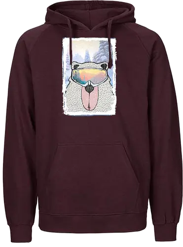Bear with Mask - Snowboard, snow, bear - Fairtrade Hoodie