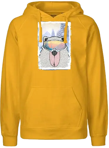 Bear with Mask - Snowboard, snow, bear - Fairtrade Hoodie