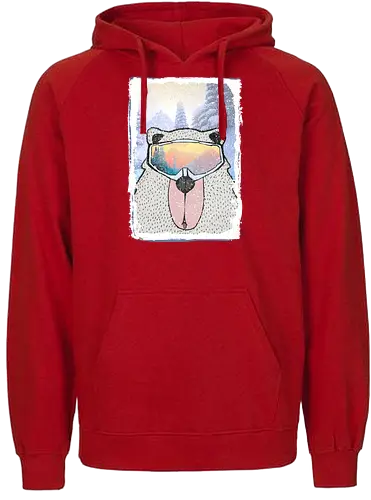 Bear with Mask - Snowboard, snow, bear - Fairtrade Hoodie