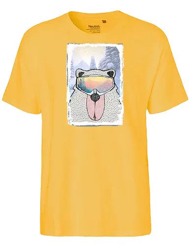 Bear with Mask - Snowboard, snow, bear - Fairtrade T-Shirt
