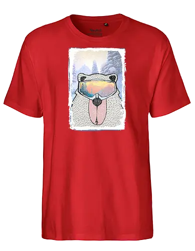 Bear with Mask - Snowboard, snow, bear - Fairtrade T-Shirt