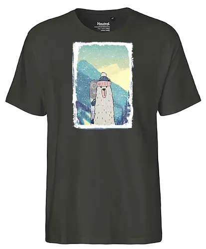Bear with Snowboard - bär, snow, schnee - Fairtrade T-Shirt
