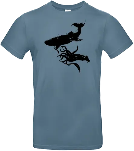 Water Animals - Wale, octopus, ocn - Standard T-Shirt