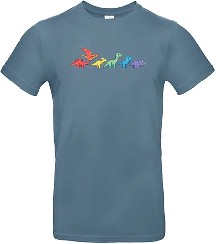 Rainbow Dinos - dino, dinosaur, rainbow - Standard T-Shirt