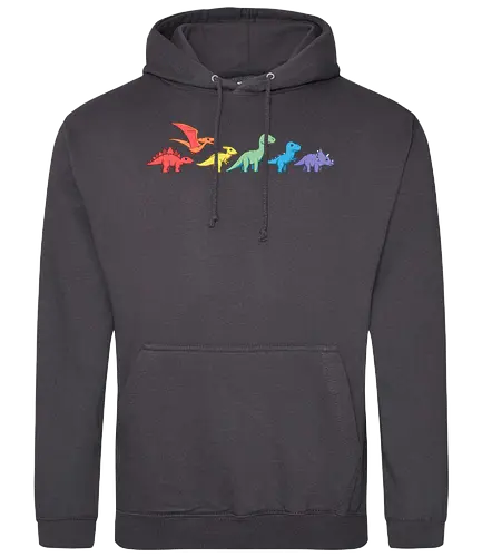 Rainbow Dinos - dino, dinosaur, rainbow - Standard Hoodie