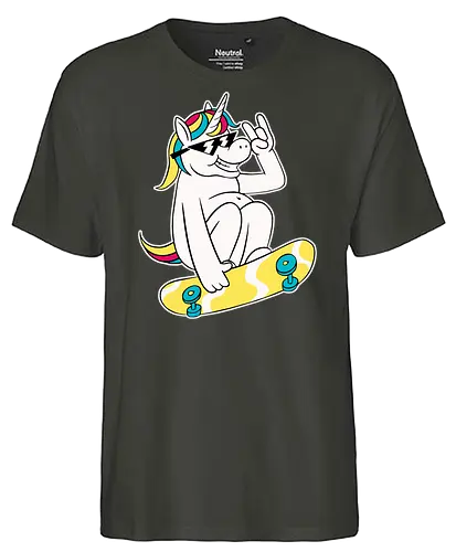 Skater Unicorn - cool, unicorn, einhorn - Fairtrade T-Shirt