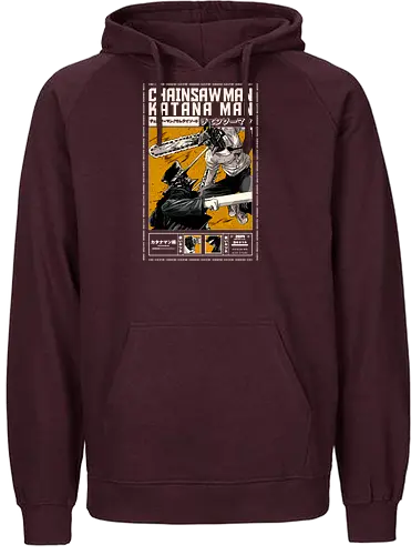 CHAINSAW REVENGE - chainsaw, man, anime, manga, katana - Fairtrade Hoodie