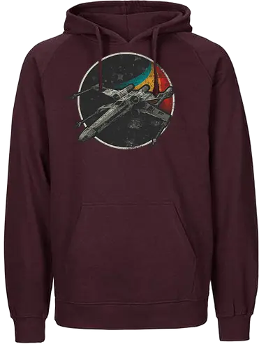Retro Wing - scifi, space, star, spaceship, rebellion - Fairtrade Hoodie