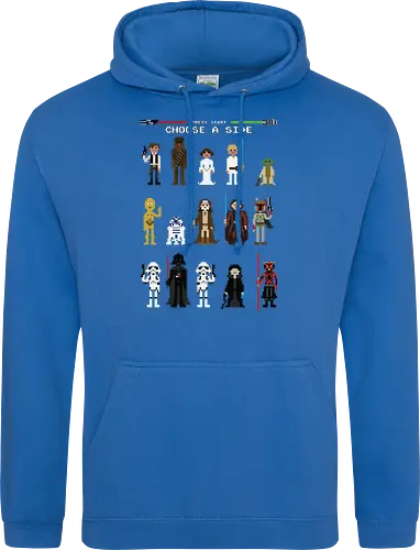 CHOOSE A SIDE 8 BITS | PRESS START | BLACK