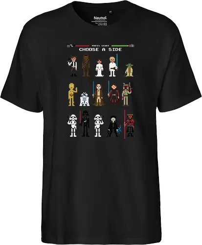 CHOOSE A SIDE 8 BITS | PRESS START | BLACK