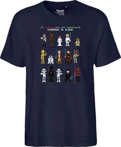 CHOOSE A SIDE 8 BITS | PRESS START | BLACK