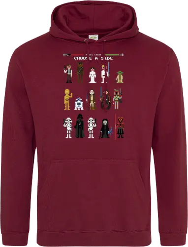 CHOOSE A SIDE 8 BITS | PRESS START | BLACK