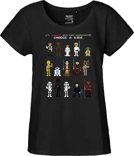 CHOOSE A SIDE 8 BITS | PRESS START | BLACK
